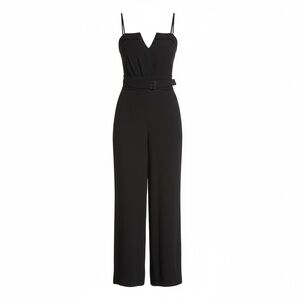 Frame & Partners ✨Black Wide Leg Jumpsuit Belted V-Neck